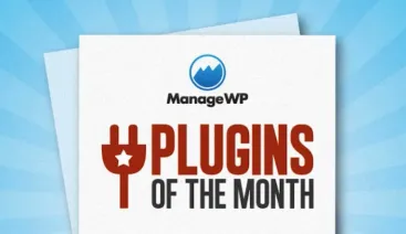 Ilustração do ManageWP com a escrita 'Plugins of the month'