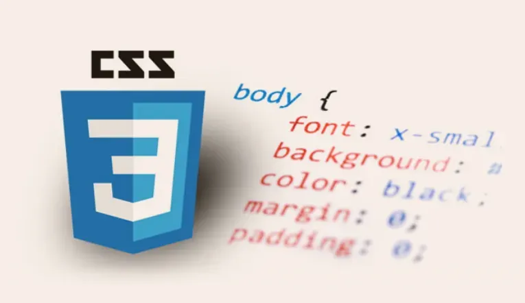 Imagem princial: Logo do CSS3 projetado em cima de um código CSS