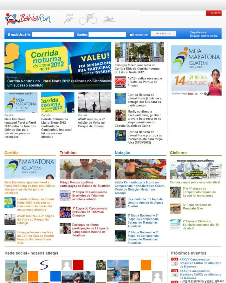 Print da home do site bahiarun.com.br