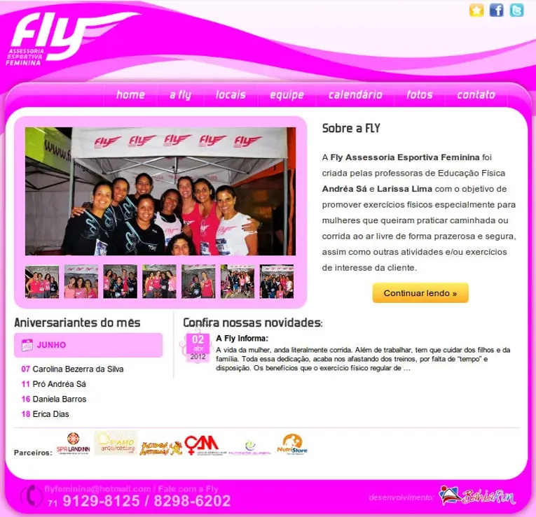Print da home do site FlyFeminina