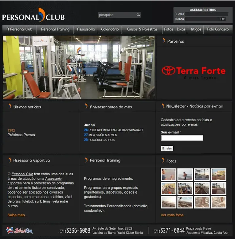 Print da home do site personalclub.com.br